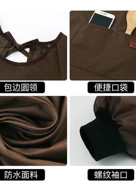 围裙美术生画画专用反穿衣外穿全包式罩衣防水耐脏油画中学生画室