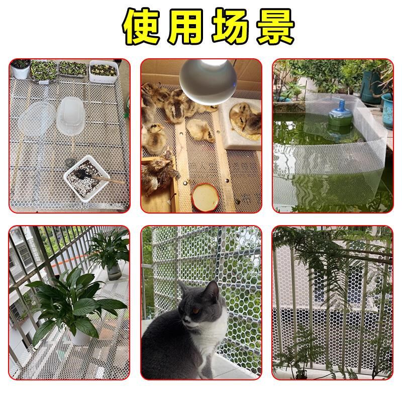阳台防护网格防坠网塑料平网户外鸡鸭鹅育雏漏粪苗床网猫网围栏网