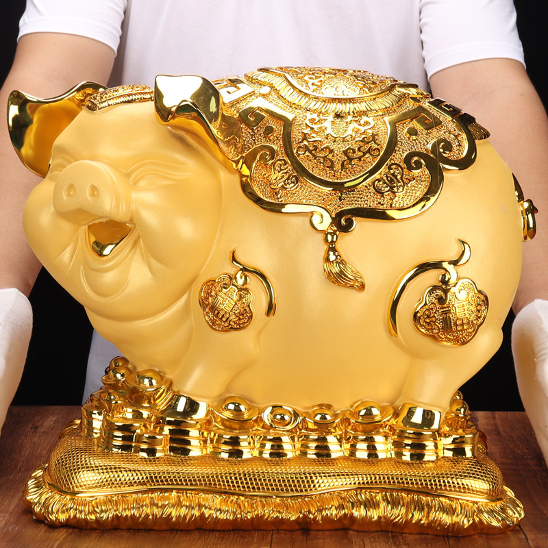 招财金猪存钱罐摆件储蓄超大容量可爱猪创意生日礼物送礼家用摆设
