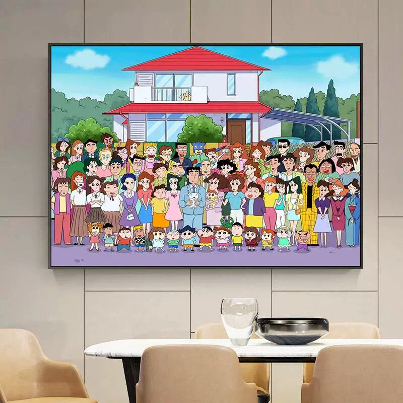 蜡笔小新全家福DIY钻石画减压