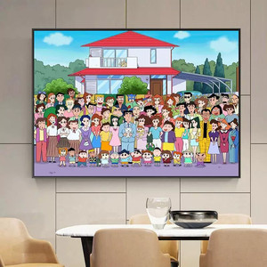 蜡笔小新全家福DIY钻石画减压