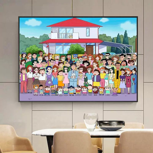 蜡笔小新全家福DIY钻石画减压