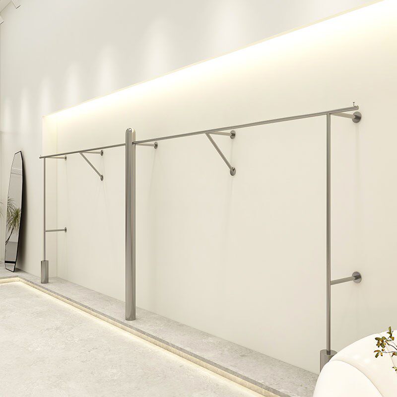 服装店不锈钢展示架陈列架壁挂式网红女装店专用挂衣杆上墙侧挂架