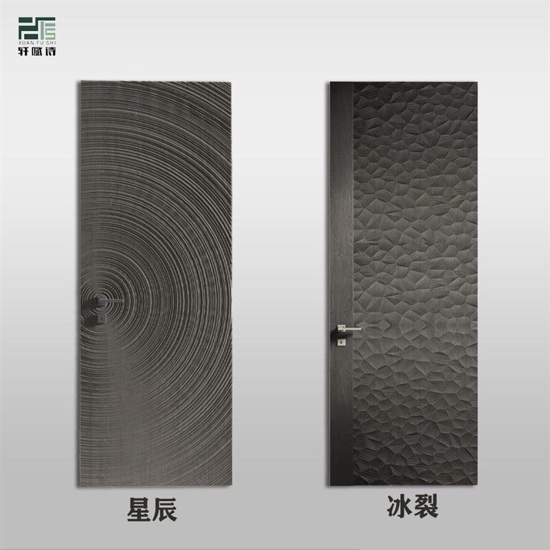 实木原木雕刻肌理板门柜子柜门背景墙定制护墙板装饰板隐形门厂家