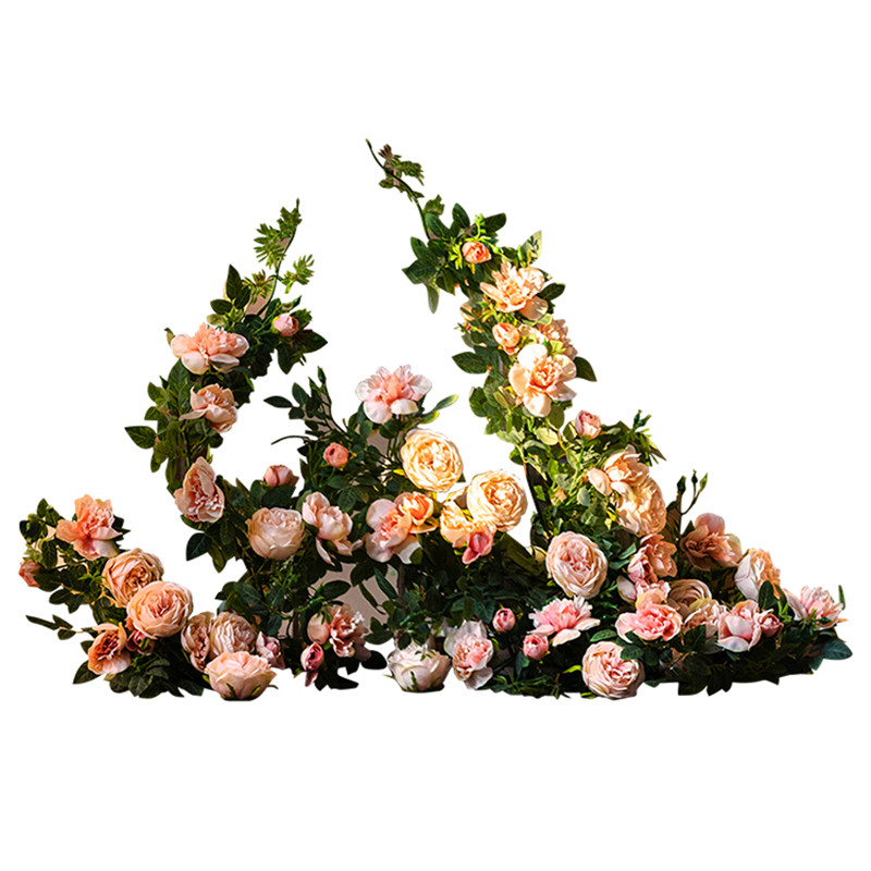 仿真玫瑰花奥斯汀花藤装饰假花挂壁藤条墙面绿植室内悬吊式天花板