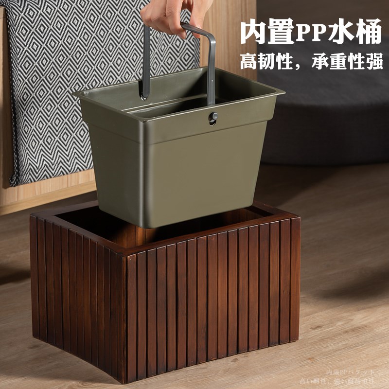 高档茶水桶竹制茶桶废水桶家用茶台垃圾桶茶具配件过滤排水茶渣桶