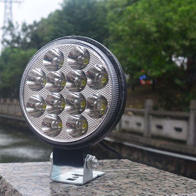 电动车灯led超亮摩托车改装外置射灯流氓大灯12v48v60v72v远近光