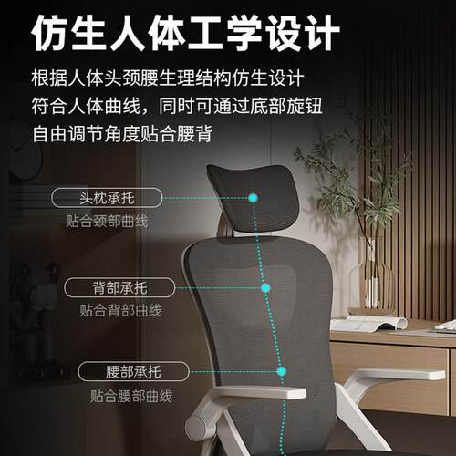 电脑椅家用职员公司办公久坐不累宿舍电竞椅子人体工学可升降旋转
