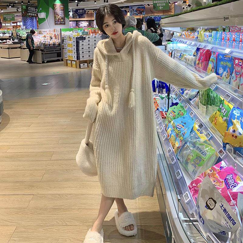 孕妇装冬装套装2025新款连衣裙女毛衣秋装卫衣长裙冬季打底衫春装