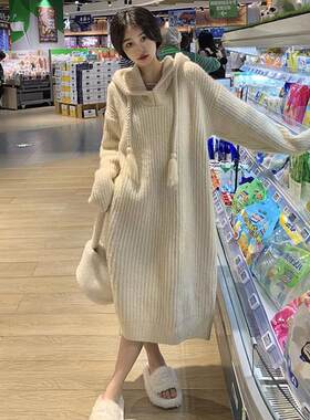 孕妇装冬装套装2025新款连衣裙女毛衣秋装卫衣长裙冬季打底衫春装