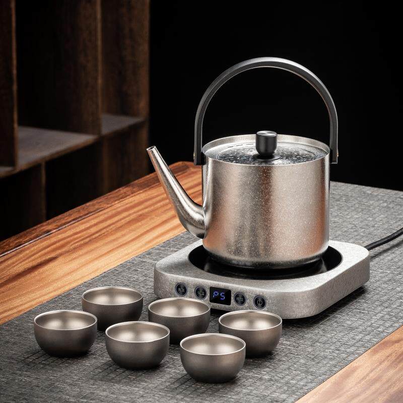 纯手工钛茶具烧水壶中式功夫泡茶壶保温电陶炉煮水套装养生冲茶器