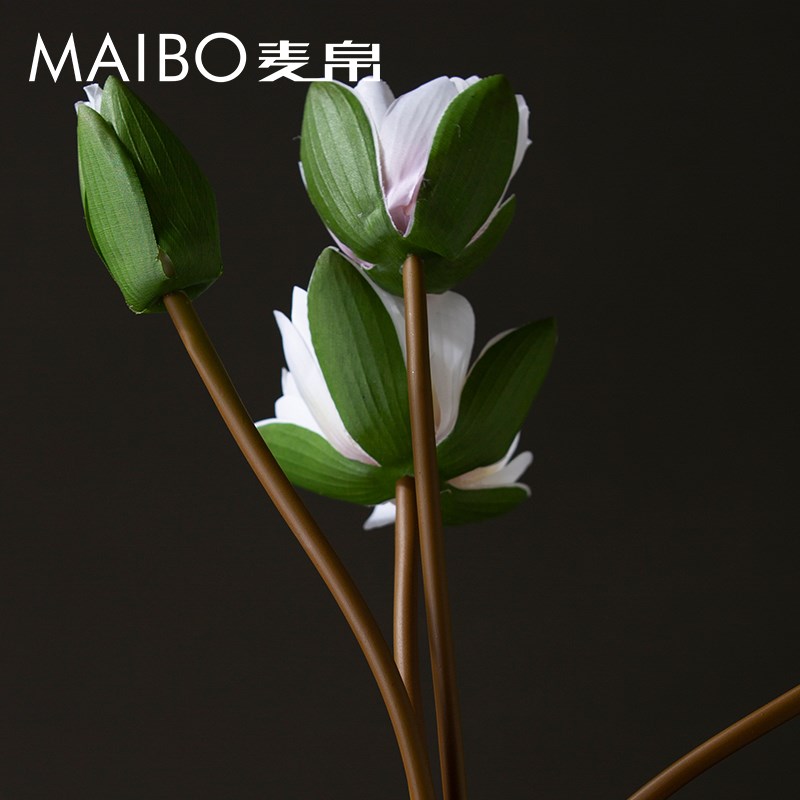 彷真睡莲荷花彷真花假花室内桌面摆放花束客厅装饰品花瓶插花用