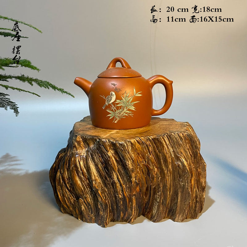 天然实木壶承 摆台 根雕树瘤体 花器玉石茶壶茶杯底座 茶空间搭