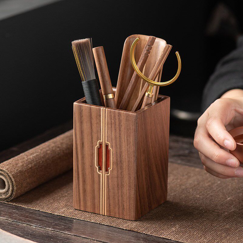 胡桃木茶道六君子功夫茶具茶夹茶则茶刀茶刷高端专业泡茶工具套装