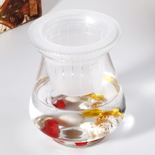 透明水培冬瓜玻璃花瓶水养植物鱼缸花卉观音竹白掌绿萝 花边鱼缸
