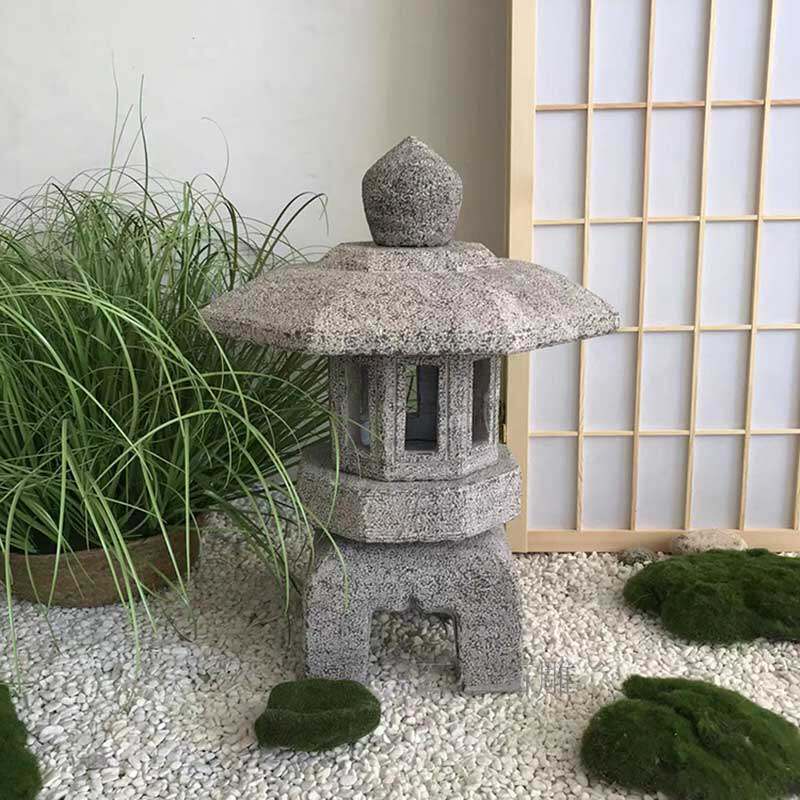 石灯庭院日式石灯笼中式户外草坪灯青石灯塔仿古石头灯石雕摆件