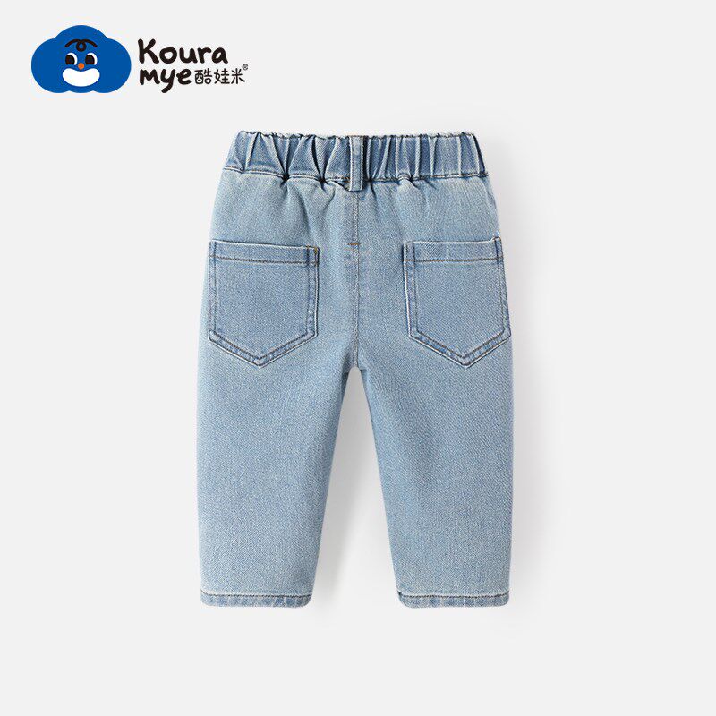 酷娃米儿童春装牛仔裤女童夏季长裤宝宝裤子春秋款男童薄款休闲裤