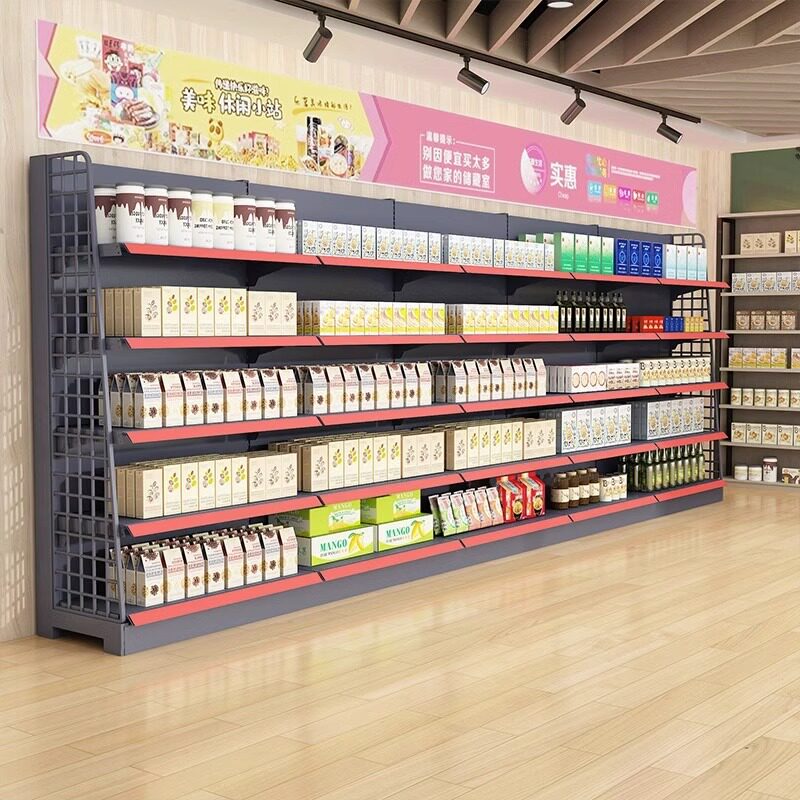 超市货架展示架便利店小卖部零食挂钩置物架商用单面陈列多层架子