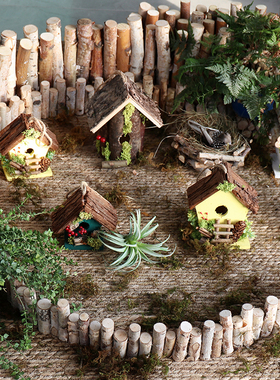 桦木小栅栏小篱笆装饰摆件场景围栏隔断落地造景道具户外庭院花园