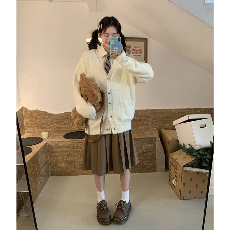 东京岁时记jk制服长裙秋季新款学院风中长款素色小个子显瘦百褶裙