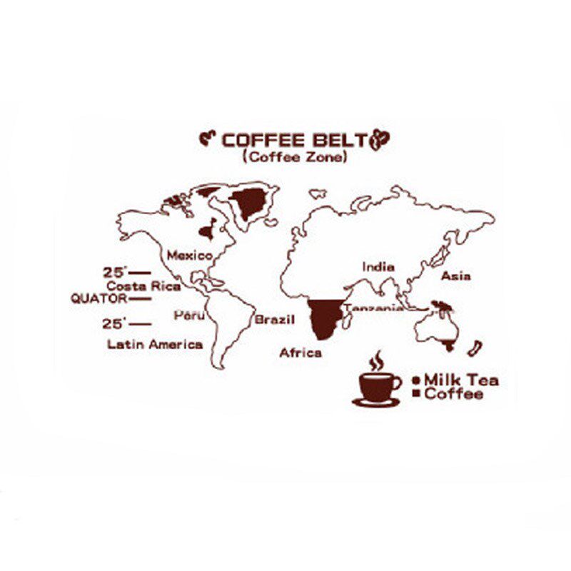 3d立体咖啡地图亚克力墙贴奶茶店咖啡厅公司休息区墙壁装饰文化墙