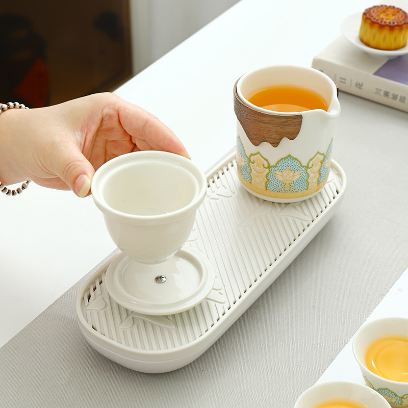 旅行功夫茶具套装家用简约陶瓷茶壶茶杯办公室户外喝茶泡茶器茶盘