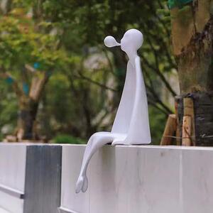 大型不锈钢禅意雕塑纯手工锻造抽象坐人创意感悟人生人物雕像定制