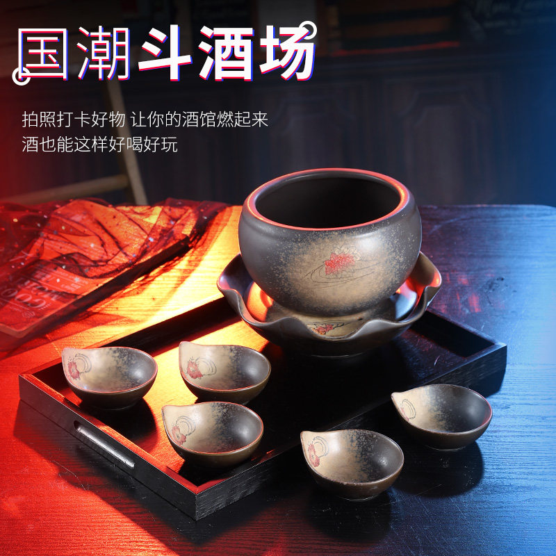 贰麻酒馆酒具二麻彩虹斗酒架冰倩鸡尾酒晕茶杯酒醉三仙试管杯套装