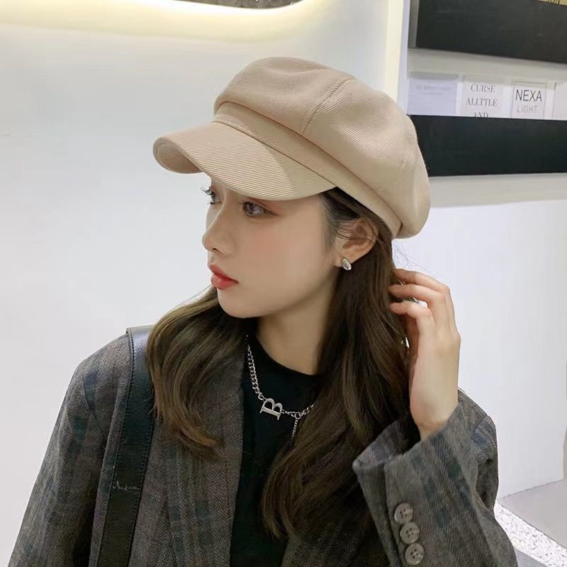 帽子假发一体女短卷发秋冬天网红时尚连帽真发混合带假发的八角帽