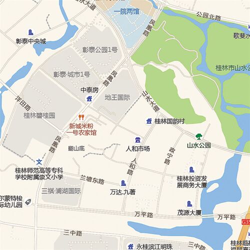 桂林市地图1.5X1.1米大尺寸贴图2026广省东订制街道交通图装饰画