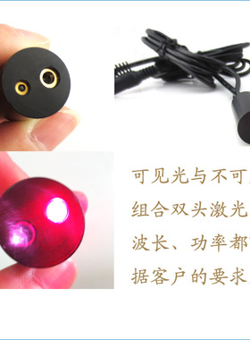 双孔出光点状激光指示定位灯模组 可见光和红外光组合双头激光器