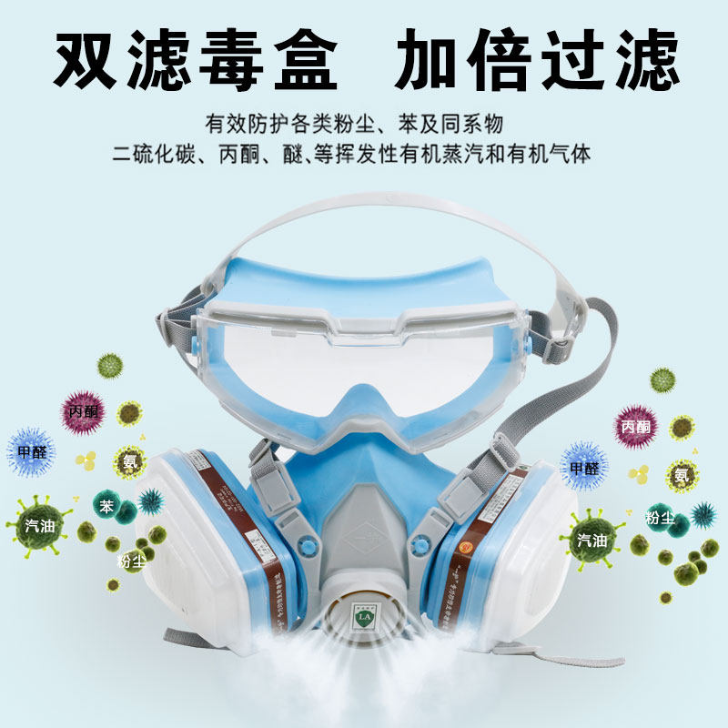 防毒面具氨氯有机气体二氧化硫化氢甲醛全面罩酸性一氧化碳甲烷氮
