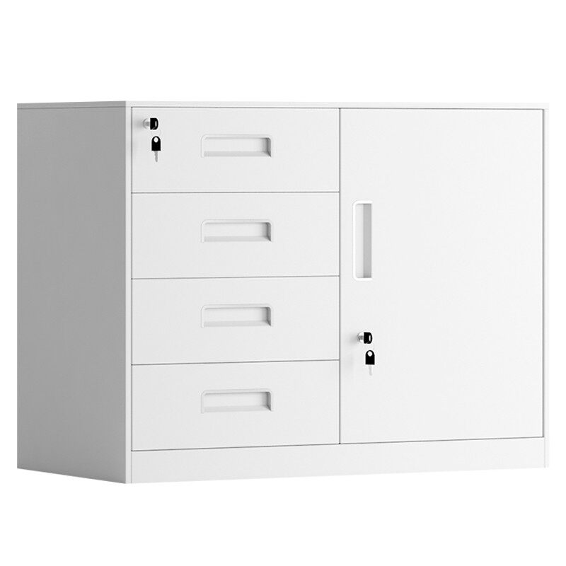 文件柜矮柜铁皮办公室收纳工具柜资料储物小柜子打印机抽屉柜带锁