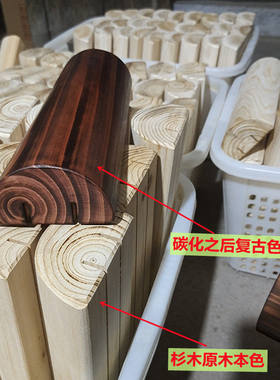 实木原木复古午睡汗蒸房颈椎枕头枕腰垫香杉木整木制作一体成型