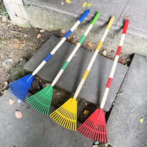 GRANPA潘老头14齿塑料钉耙 适合儿童可拆卸四色选择 园艺用草耙