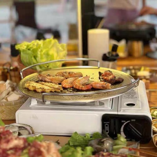 304不锈钢户外露营烤盘烤鱼韩式烤肉煎蛋不沾锅不沾烧烤盘