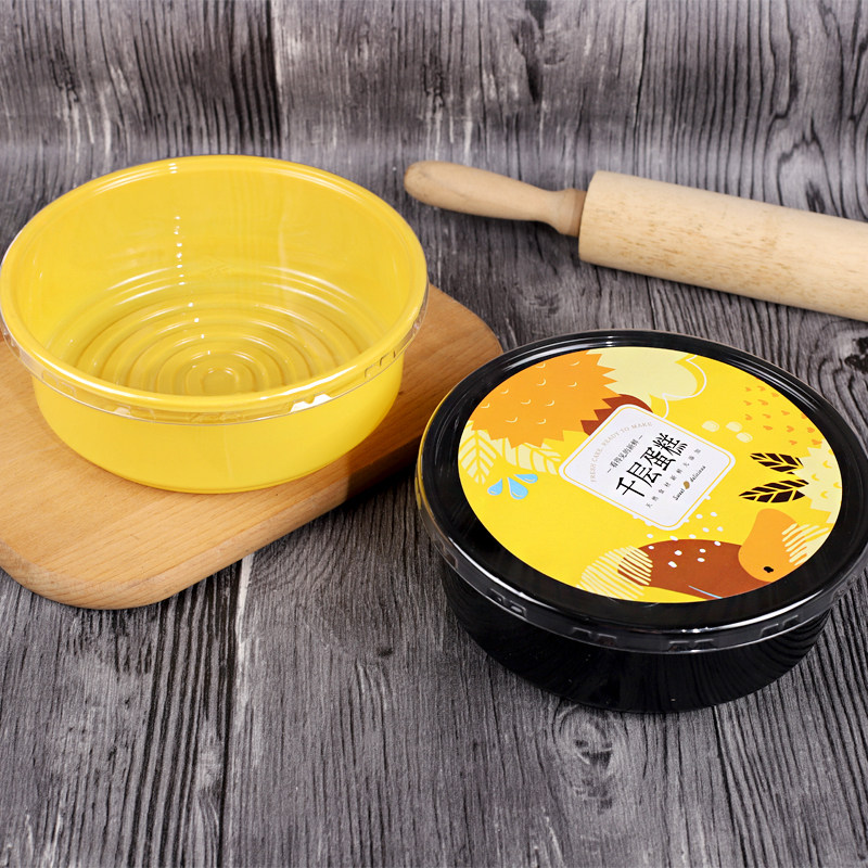 6寸加厚圆形千层蛋糕盒子烘焙西点乳酪芝士戚风慕斯包装盒包邮