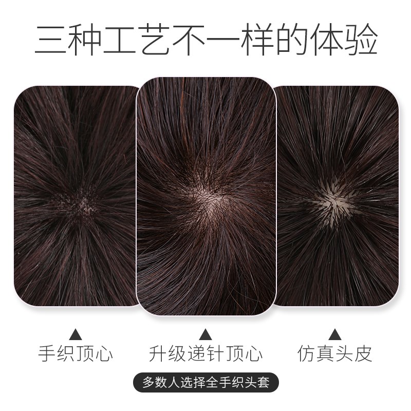 假发全头套女真人发丝真发假发套短发卷发女中老年妈妈款发型自然