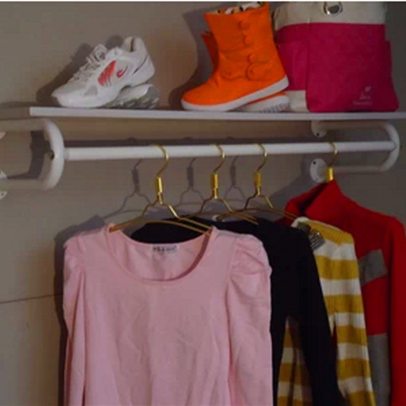 铁艺服装店加厚u型服装展示架上墙侧挂女装童装衣架壁挂鞋包货架