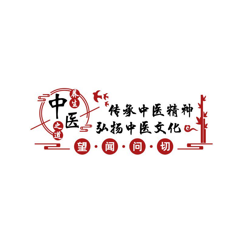 中医文化背景墙装修饰养生馆美容院推拿网红形象文化设计墙贴挂画