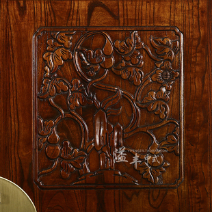 新中式 柜隔断储物玄关客厅柜做旧复古摆设柜 仿古典家具实木雕花鞋