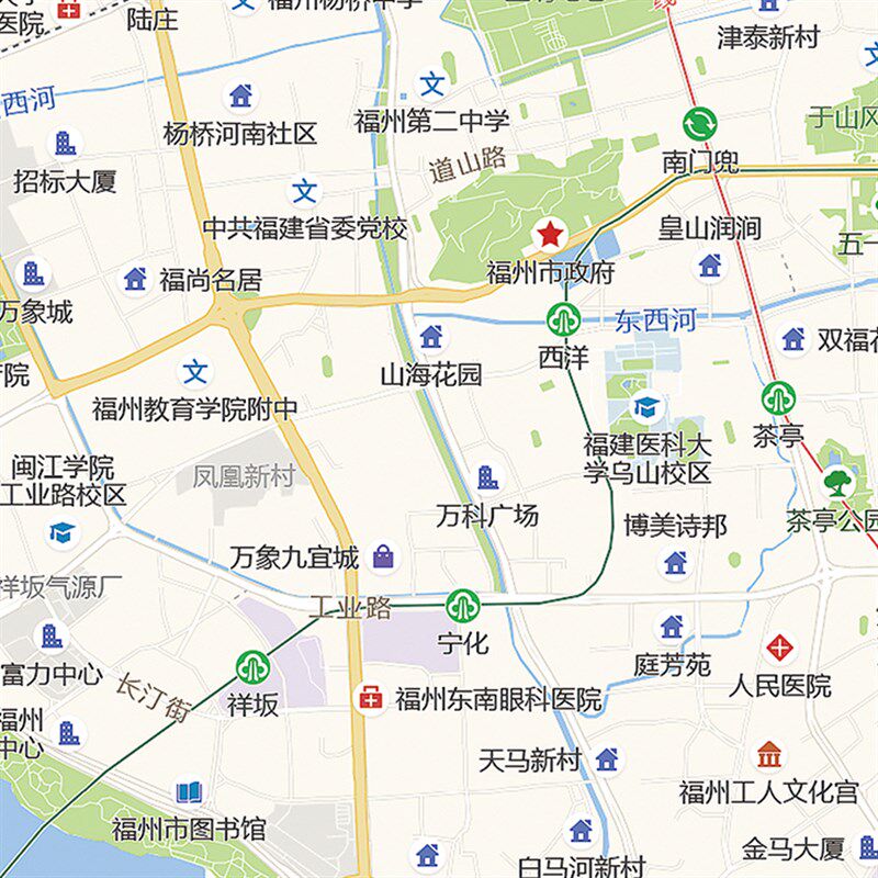 2021新款福州市城区地图办公室挂图高清防水墙壁装饰实物推荐定制