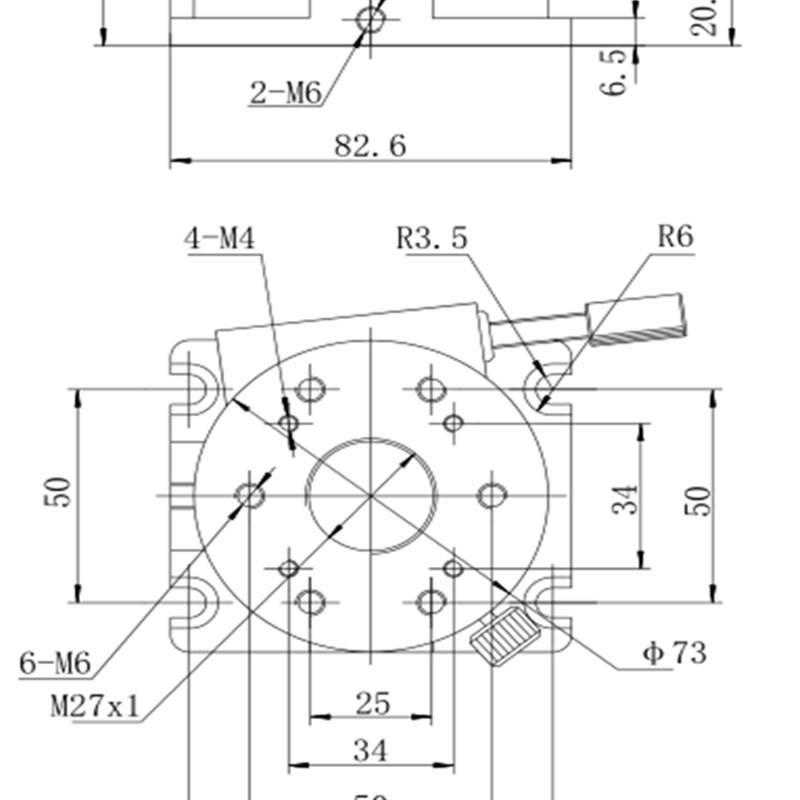 航天精艺Y103RM手动旋转平移角位组合台模组工作台