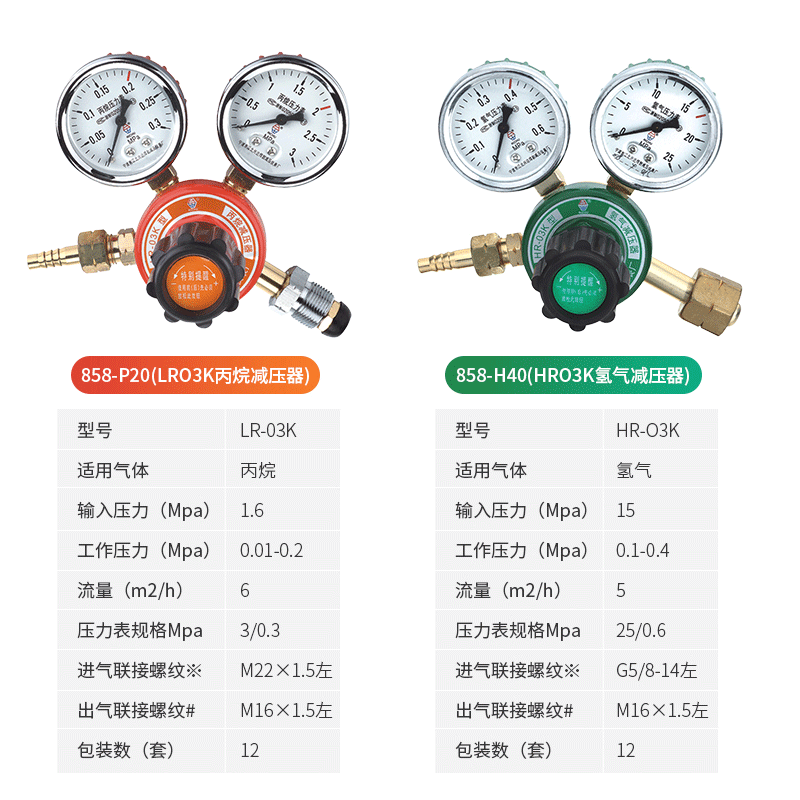 日出03K氩气表氧气co2二氧化碳减压表乙炔压力表丙烷表氮气表氢气