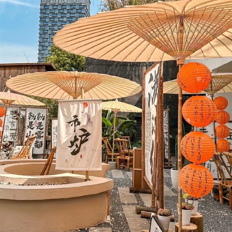 油纸伞户外庭院新中式防雨防晒复古传统非遗手工围炉煮茶古风大伞