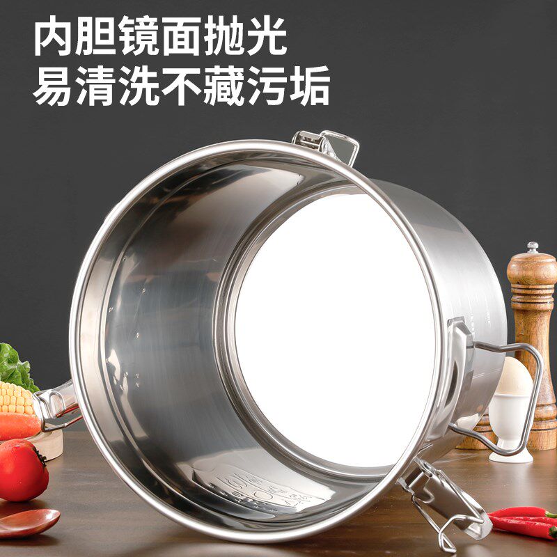 304不锈钢密封桶防虫防潮面粉桶茶叶桶牛奶桶手提式汤桶家用米桶