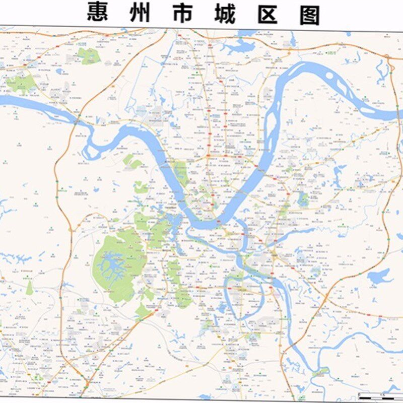 包邮 2025惠州市地图挂图 行政交通城区 办公室 惠州地图