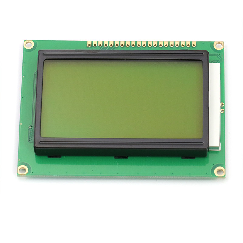 黄绿屏 LCD12864 LCD液晶屏 5V 带中文字库 ST7920 串并口通用