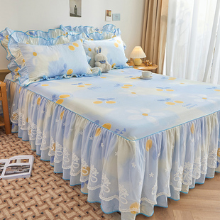 四件套纯棉被套床单四季 通用田园公主风床上用品 床罩款 全棉床裙式