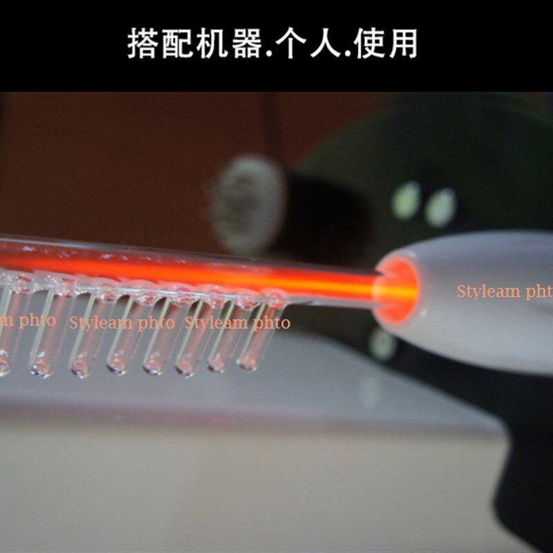 头皮电疗仪高频梳毛囊按摩刷玻璃梳高周波红光导入吸收养育发臭氧